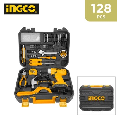 Set Herramientas 128pcs Con Taladro 12v HKTHP11281