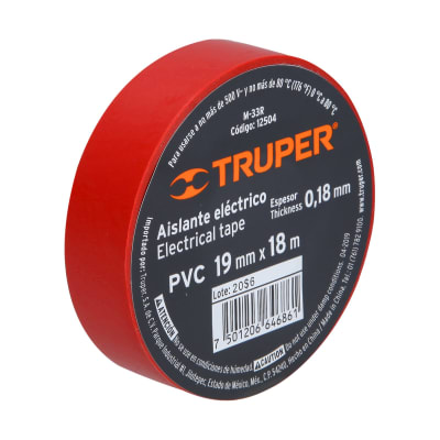 Huincha Aisladora Roja 18mts X 19mm Truper