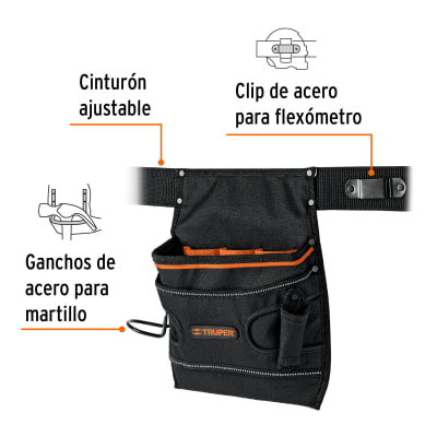 Portaherramientas Coleto De Poliéster 7 Compartimento Truper1