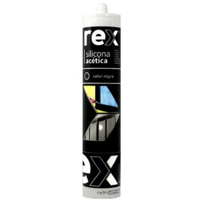 Silicona Negra Acética 300ml Rex1