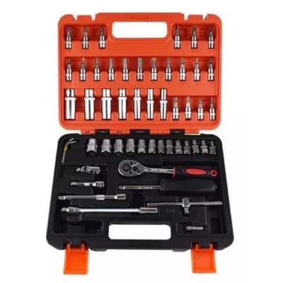 Juego De Dado 53pcs 1/4 Puntas Torx Hexagonal Cruz Paleta