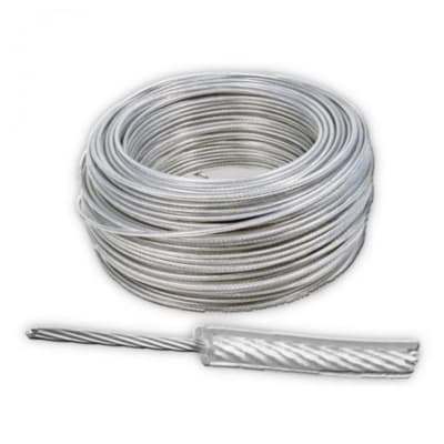 Cable O Piola 2 A 3 Mm De Acero Forrado En Pvc Rollo 100 Mts