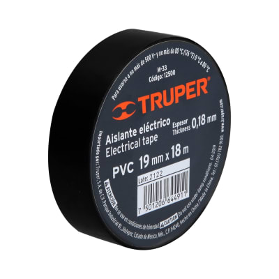 Huincha Aisladora Negra 18mts X 19mm Truper