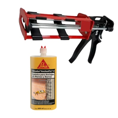 PACK 1 SIKADUR ANCHORFIX -4 + PISTOLA DOBLE 600ML ANCLAJE QUIMICO