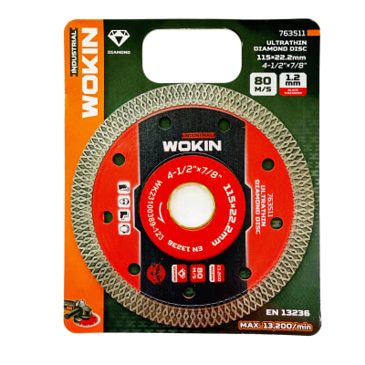 DISCO DIAMANTADO PORCELANATO 4.5 pulg MARMOL GRANITO EXTRA FINO WOKIN 7635111