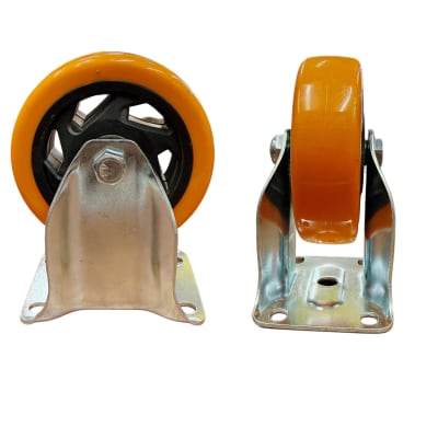 RUEDA FIJA 4 PULG PACK 2 UND CON RODAMIENTO NARANJA