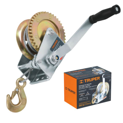 Tecle ( Malacate ) De Manivela 650 Kgs Con Cable Truper