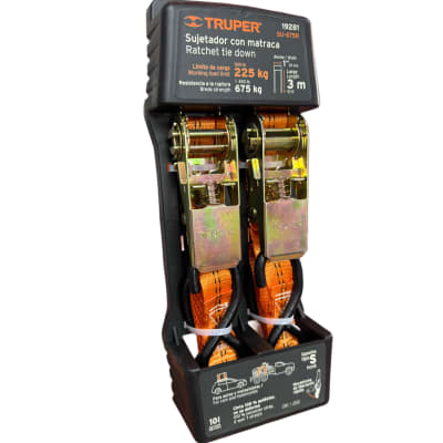 Eslinga Para Carga 675kg 3 Mts Con trinquete O Ratche Y Ganchos Truper