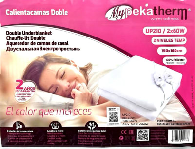 Calientacama 2 Plazas 60w Pekatherm 2 Nivel De Temperatura 150x160 UP210