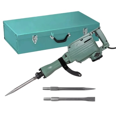 Martillo Demoledor Cango 15kg 2400w Toma Hexgonal + Punto + Cincel2