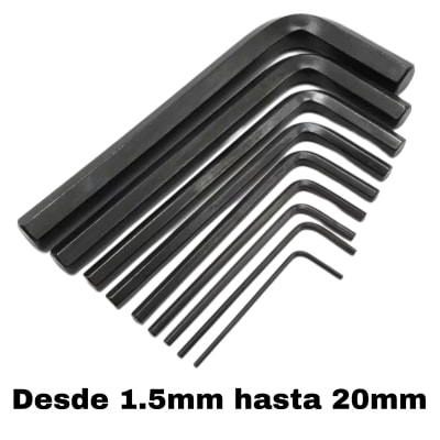 Llave Allen Hexagonal Negra Germany Enduresidas Resistentes Trabajo Pesado