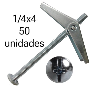 Anclaje Mariposa 1/4x4 Pack 50und Pared Hueca Y Tabiques