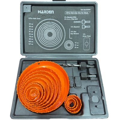 Juego Sierra Copa 16pcs Para Madera Cerradura Puestas Harden1