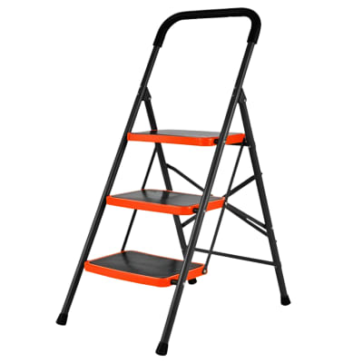 Escalera 3 Peldaños Plegable 150kg Profesional Fierro Harden1