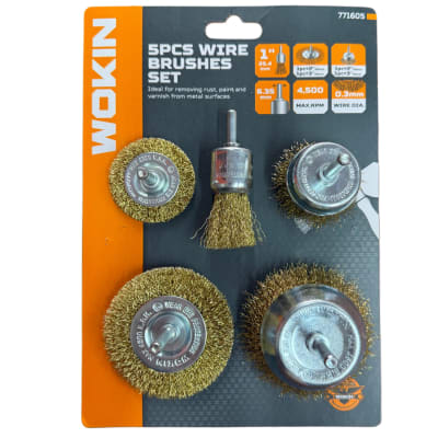 Set Gratas Chascon Para Taladro 5 Piezas Bastago 1/4 Bronce Wokin