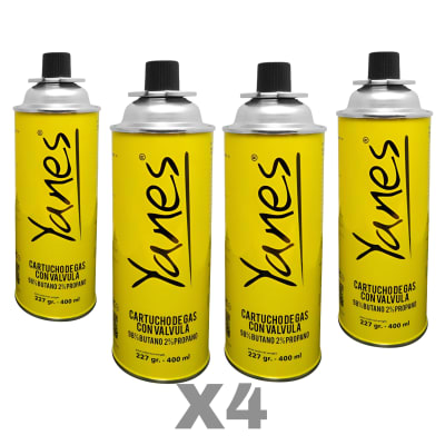4 Gas Butano Cartucho 227 Grs Yanes Para Soplete Cocinilla