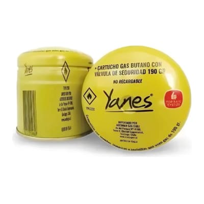 Cartucho Gas Butano Con valvula Seguridad 190gr Yanes Soplete1