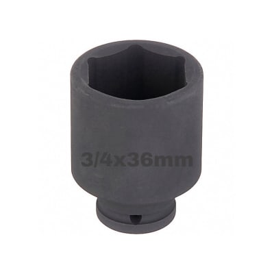 Dado Impacto Hexagonal 36mm Encastre Cuadrante 3/4 Negro