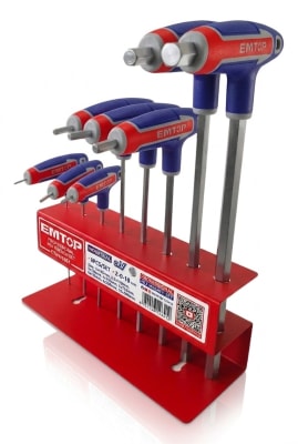 Llave Hexagonal Allen Con Mango Tipo T Metrica 8 Pcs