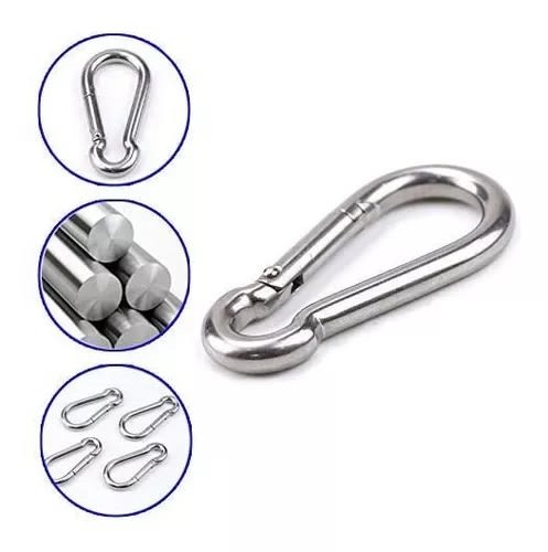 Mosquetón Bombero Multiuso Acero 8x80mm Resistente Pack X32