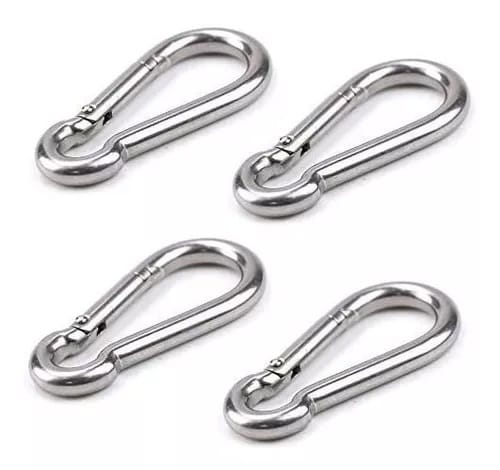 Mosquetón Bombero Multiuso Acero 8x80mm Resistente Pack X33