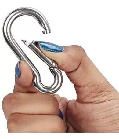 Mosquetón Bombero Multiuso Acero 8x80mm Resistente Pack X52