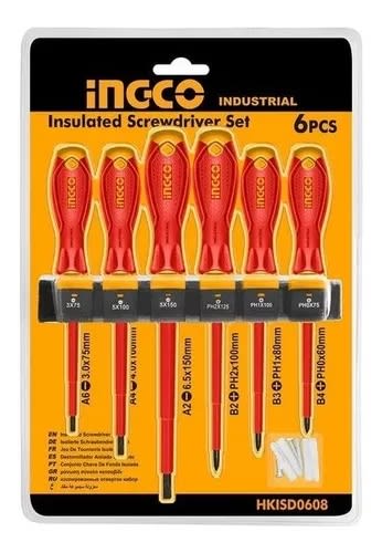 Juego 6 unidades Destornillador Aislado 1000v Hkisd06082
