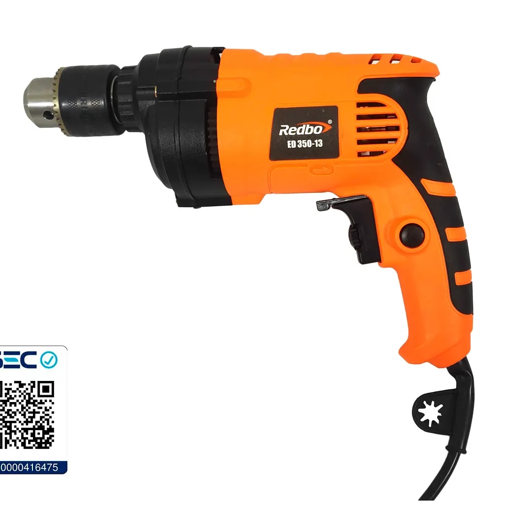 TALADRO PERCUTOR ELECTRICO 13mm 350w REVER. REDBO ED350-133