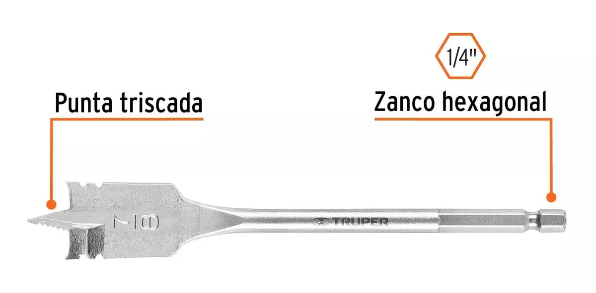 Broca Paleta P/madera Truper 7/8 22.2mm3