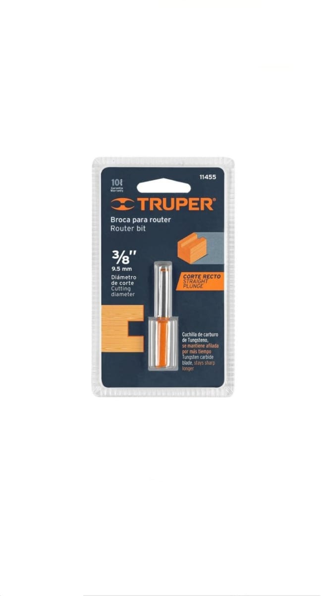 Fresa Para Router Recta 2 Filos 3/8 0