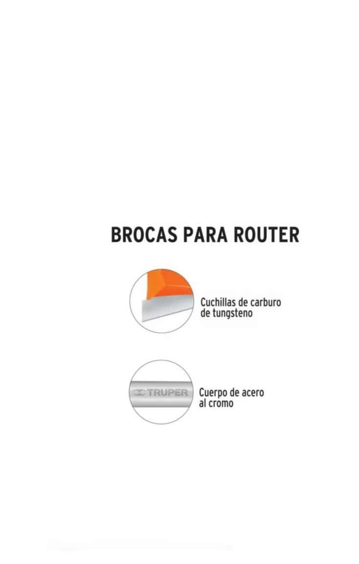 Fresa Para Router Recta 2 Filos, 1/23