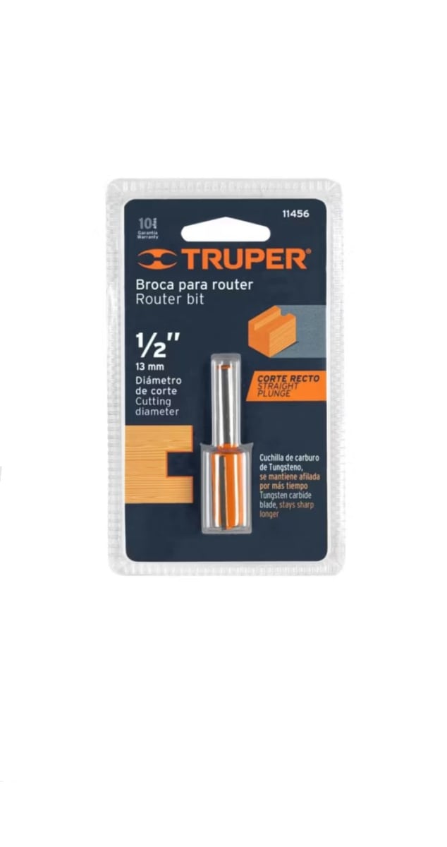 Fresa Para Router Recta 2 Filos, 1/2 0
