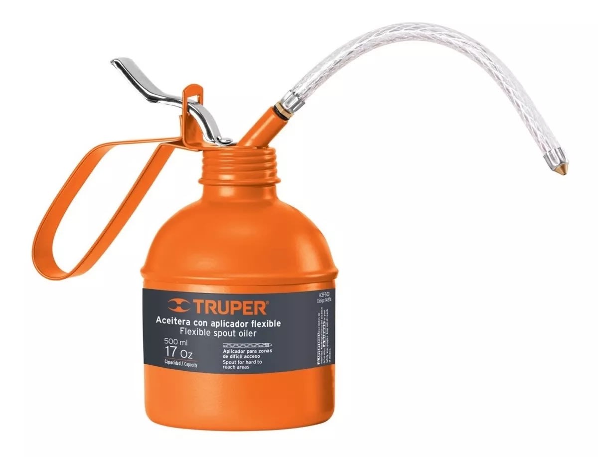 Aceitera Manual De 500 Cc 16 Oz Manguera Flexible Truper2