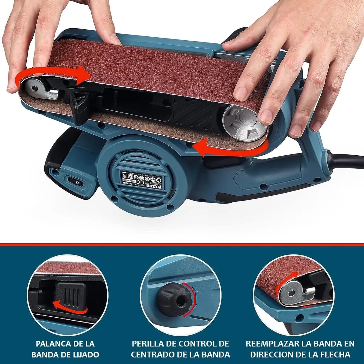 Lijadora De Banda Eléctrica Wesco Ws4366 920W6