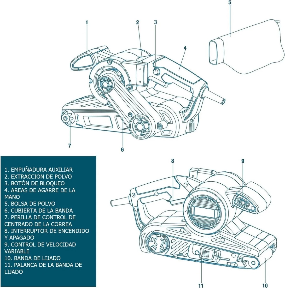 Lijadora De Banda Eléctrica Wesco Ws4366 920W5