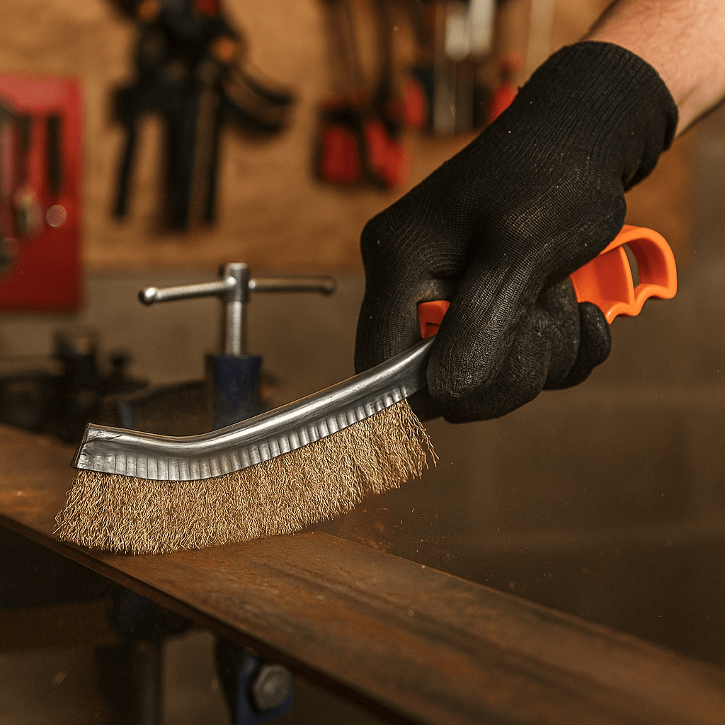 Escobilla De Acero Latonado Anti-chispa 250mm Wokin2