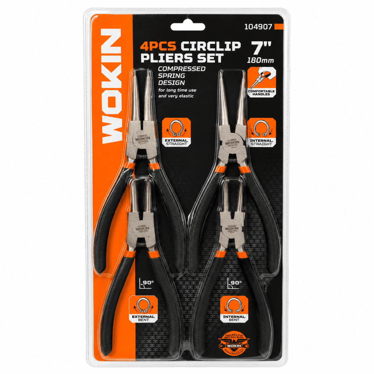 Set D/alicate Para Seguro 4pcs 7pulg 180mm Wokin3