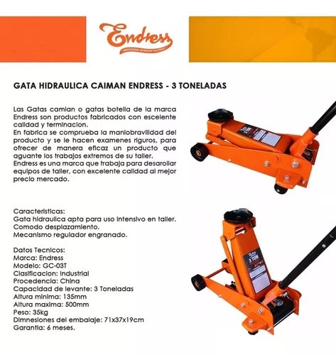Gata Caiman 3 Toneladas Endress Gc-03t1