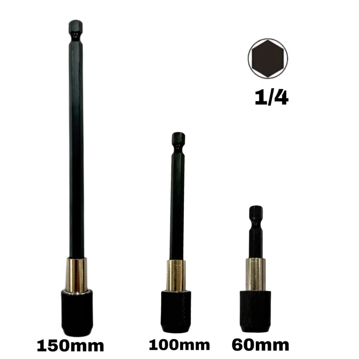 Adaptador Extension Punta Hexgonal Set 3 Und Acople Rapido2