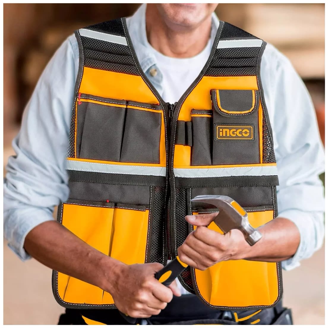 Chaleco Porta Herramientas Ingco Industrial Htvt090.1