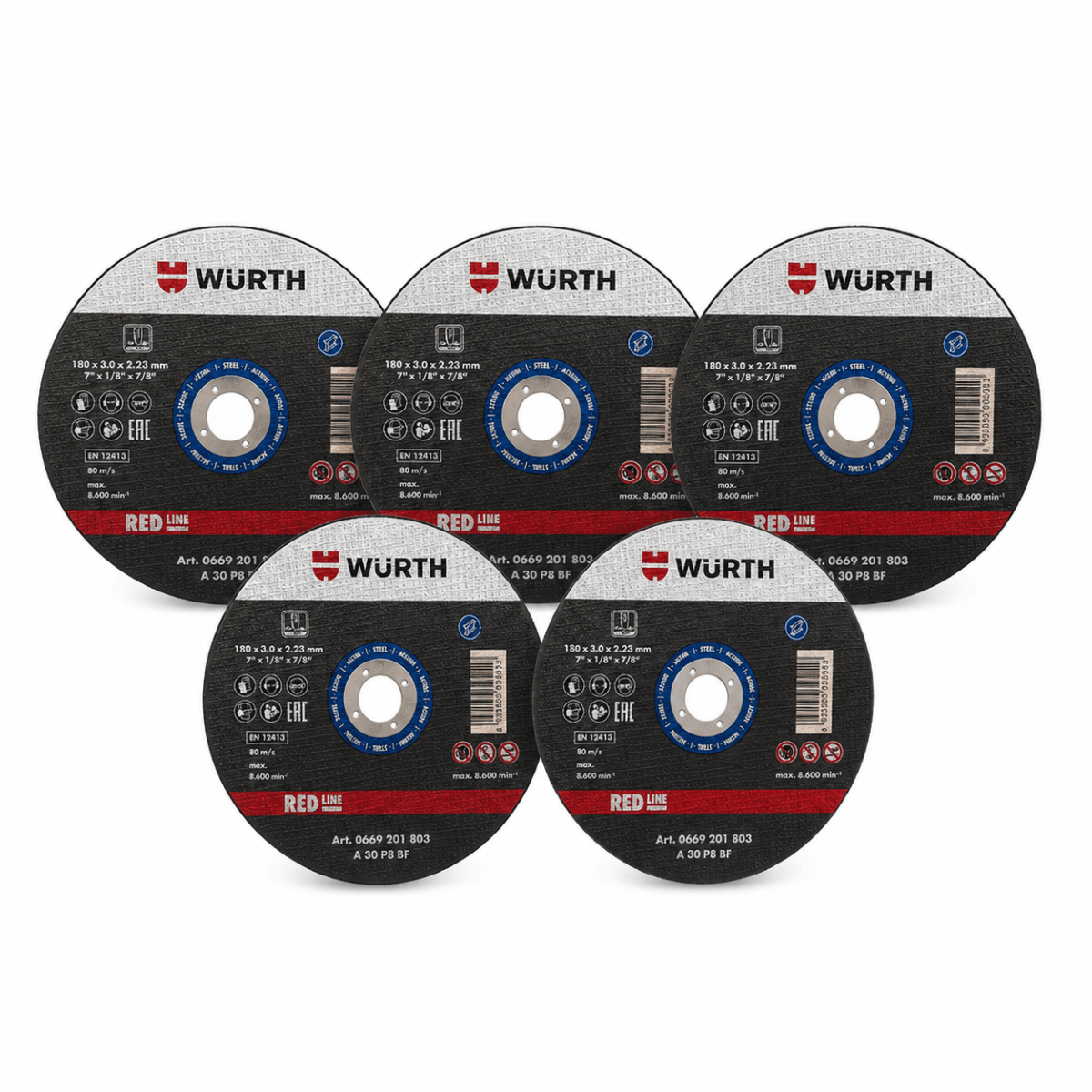 DISCO DE CORTE FIERRO 7*3.0mm WURTH x5 Unidades 0