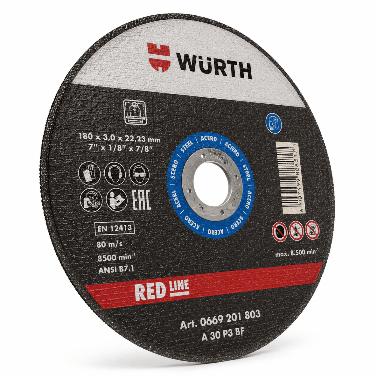 DISCO DE CORTE FIERRO 7*3.0mm WURTH x5 Unidades5