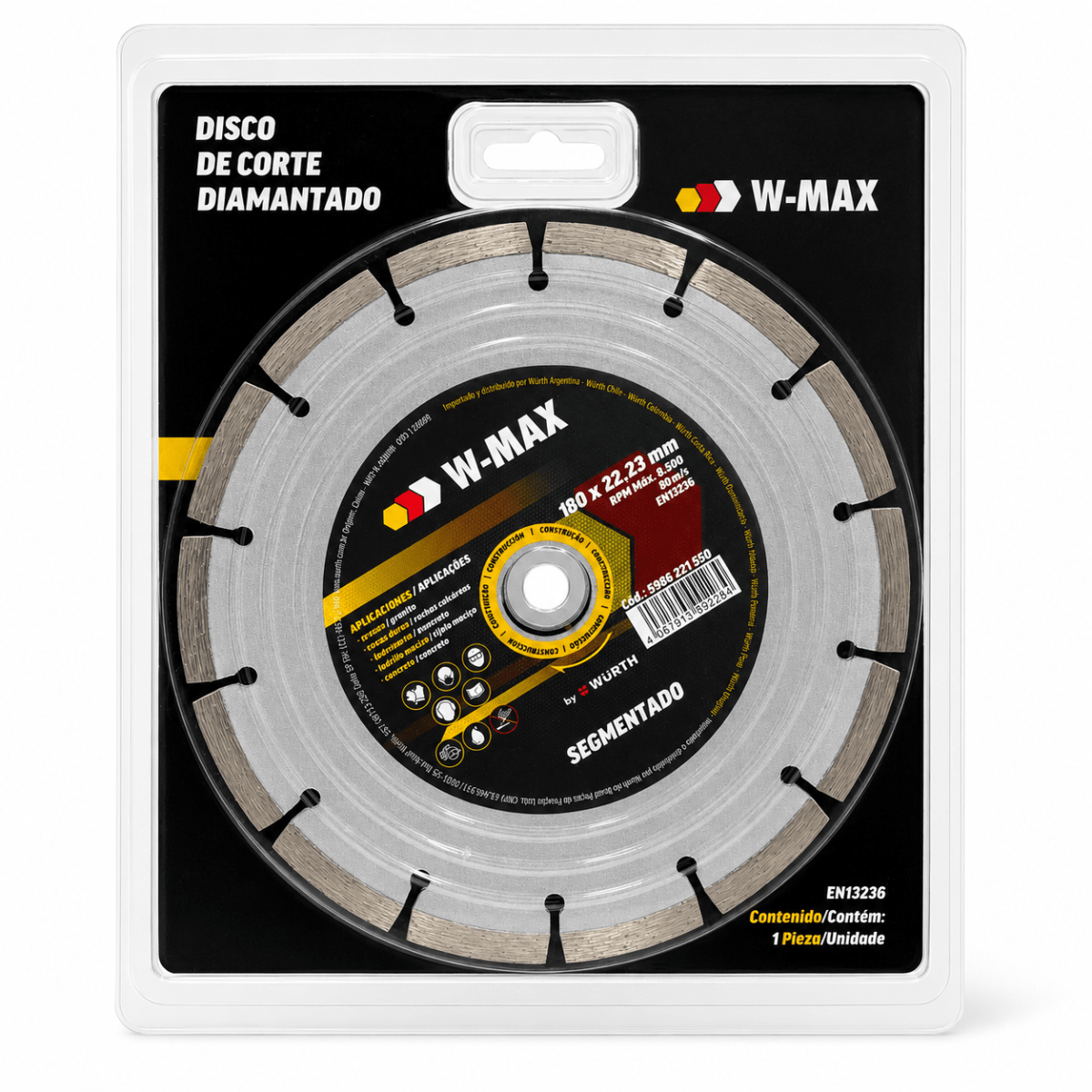 DISCOS CORTE CONCRETO SEGMENTADO 7 PULGADAS W-MAX WURTH5