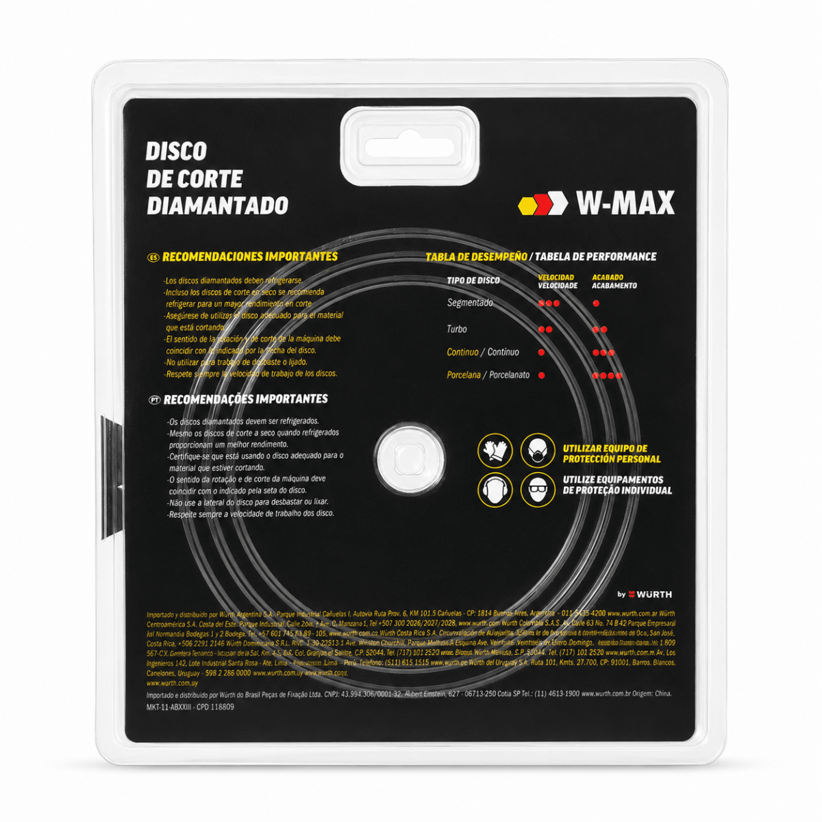 DISCOS CORTE CONCRETO SEGMENTADO 7 PULGADAS W-MAX WURTH6