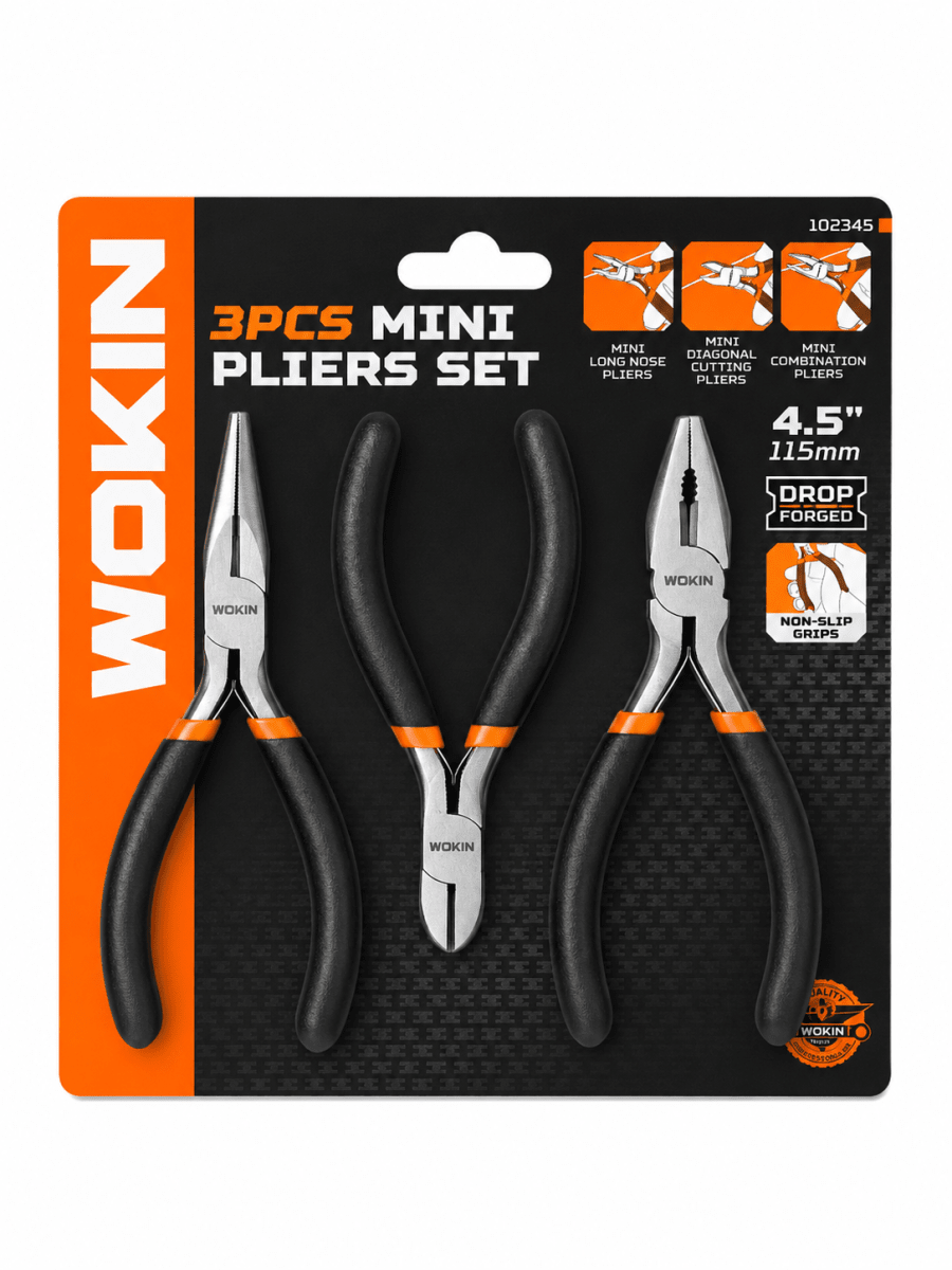 Set De Alicates Mini 4,5 Pulg 3 Piezas Marca Wokin3