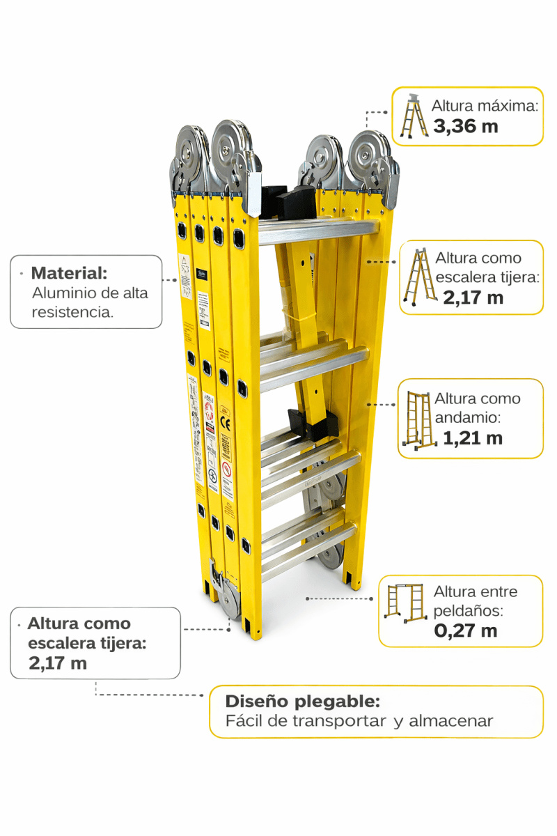 Escalera Plegable Articulada 12 Escalones 3.36mts Bolton 0