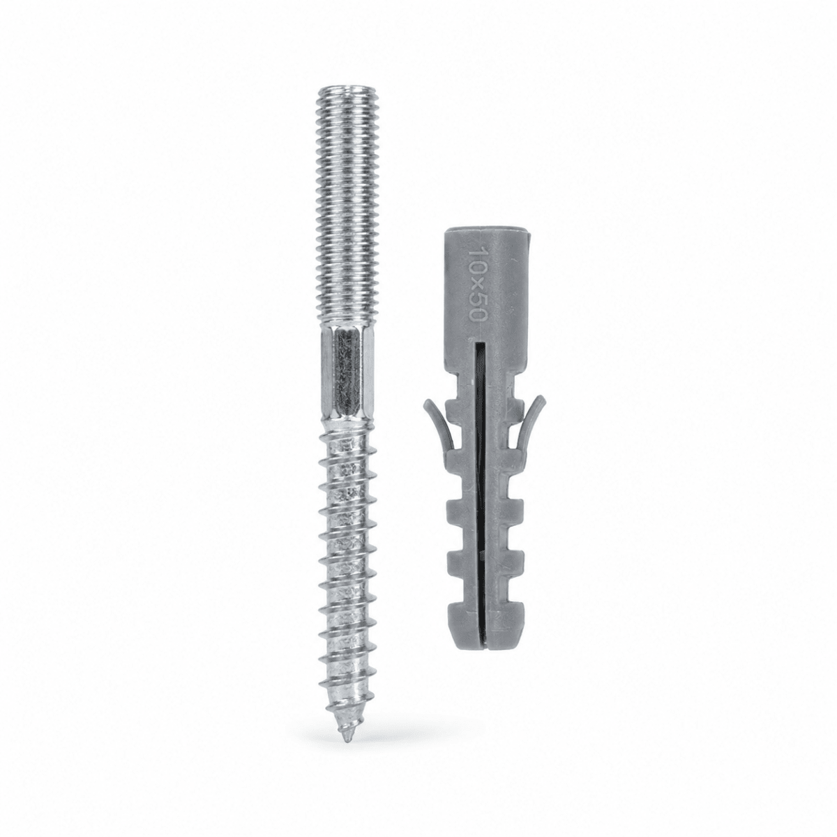 PERNO TORNILLO HILO M8x5/16x80mm + Tarugo nylon 10mm Pack 4 Unidades5