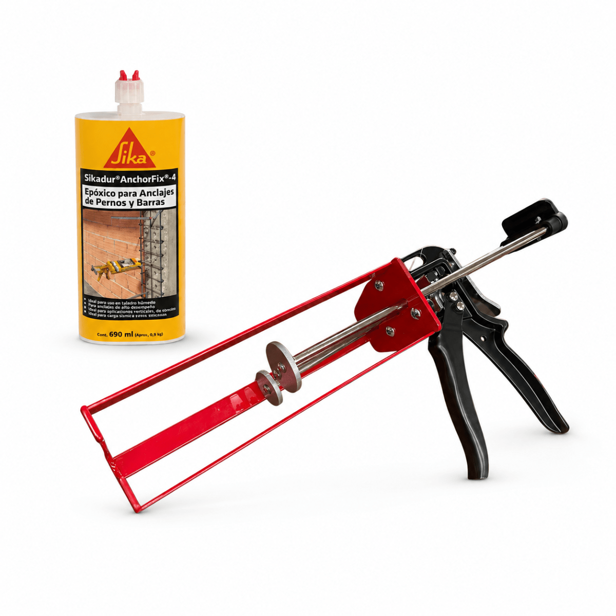 PACK 1 SIKADUR ANCHORFIX -4 + PISTOLA DOBLE 600ML ANCLAJE QUIMICO 0