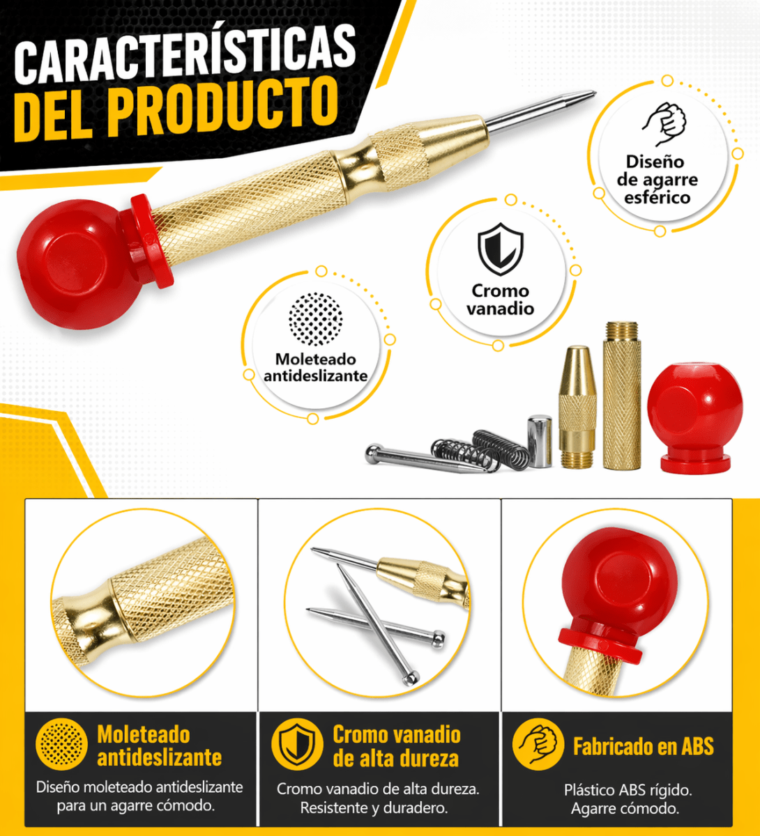 Punzón Centro Automático 5 Marcador De Punto Multiuso5