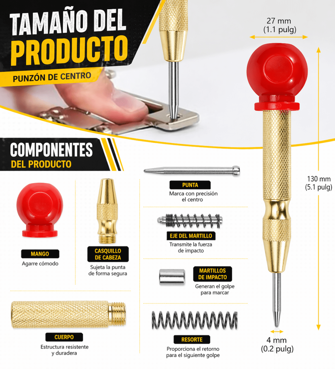 Punzón Centro Automático 5 Marcador De Punto Multiuso4